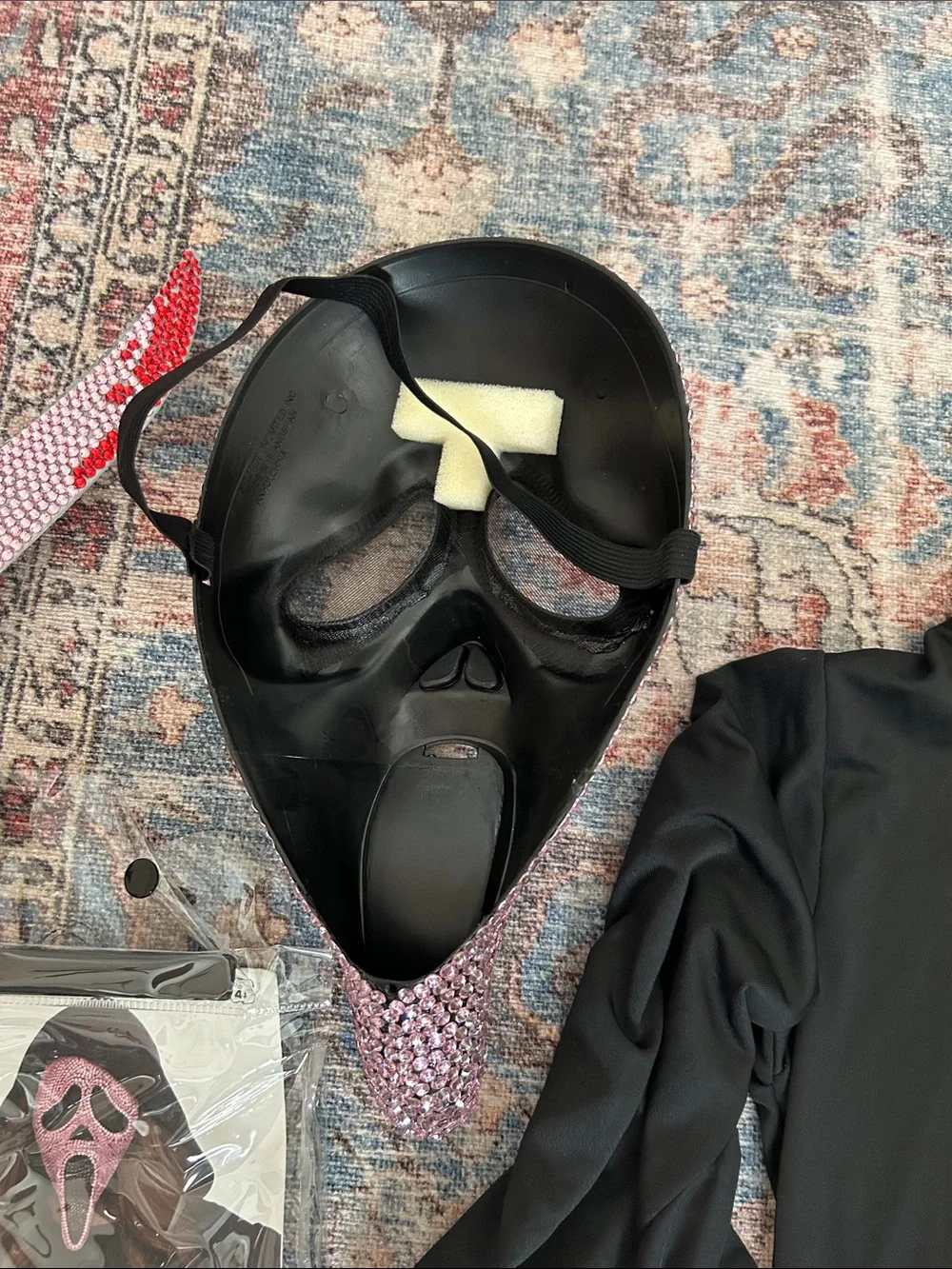 Bling Ghostface  costume with Mask and Bonus Bling Knife - child Medium 8-10